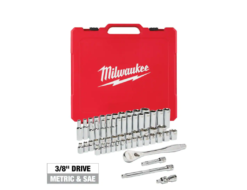 Milwaukee 48-22-9008 3/8 in. Drive SAE/Metric Ratchet and Socket Mechanics Tool Set (56-Piece)