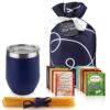Tea Gift Set for Tea Lovers, Includes Double Insulated Tea Cup 12 Uniquely Blended Teas
