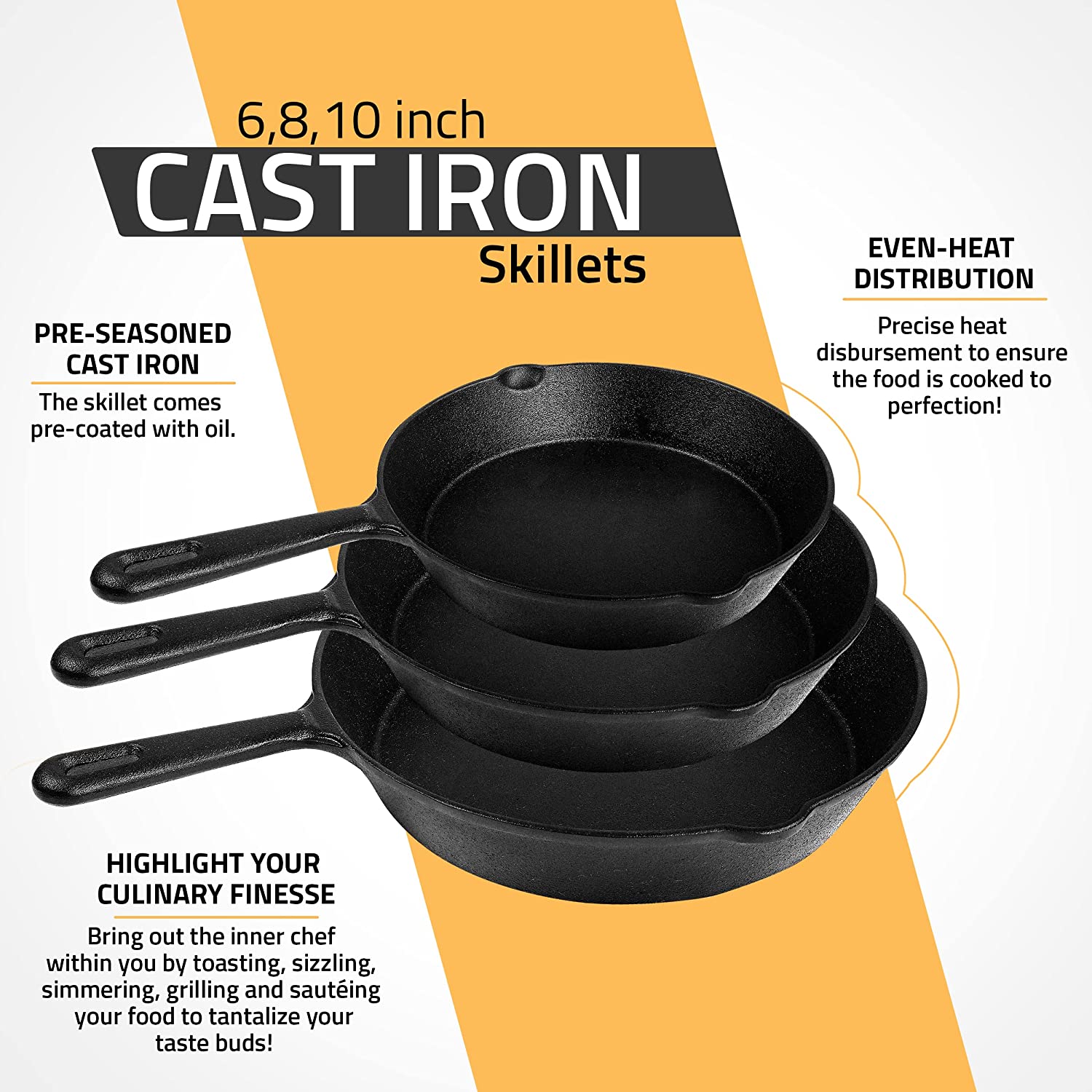 NEW BLACK & DECKER PRE SEASONED BLACK CAST IRON SKILLET 10 PAN