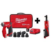 Milwaukee 2505-22-2457-20 M12 FUEL 12-Volt Lithium-Ion Brushless Cordless 4-in-1 Installation 3/8 in. Drill Driver Kit W/ M12 3/8 in. Ratchet
