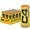 Cellucor C4 Energy Drink, Starburst Lemon, Carbonated Sugar Free  with no Artificial Colors or Dyes, 16 Oz, 12 Count