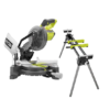RYOBI TS1144-A18MS01G 9 Amp 7-1/4 in. Compound Miter Saw with Universal Miter Saw QUICKSTAND
