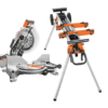 RIDGID R4113 15 Amp 10 in. Dual Miter Saw with LED Cut Line Indicator and Professional Compact Miter Saw Stand