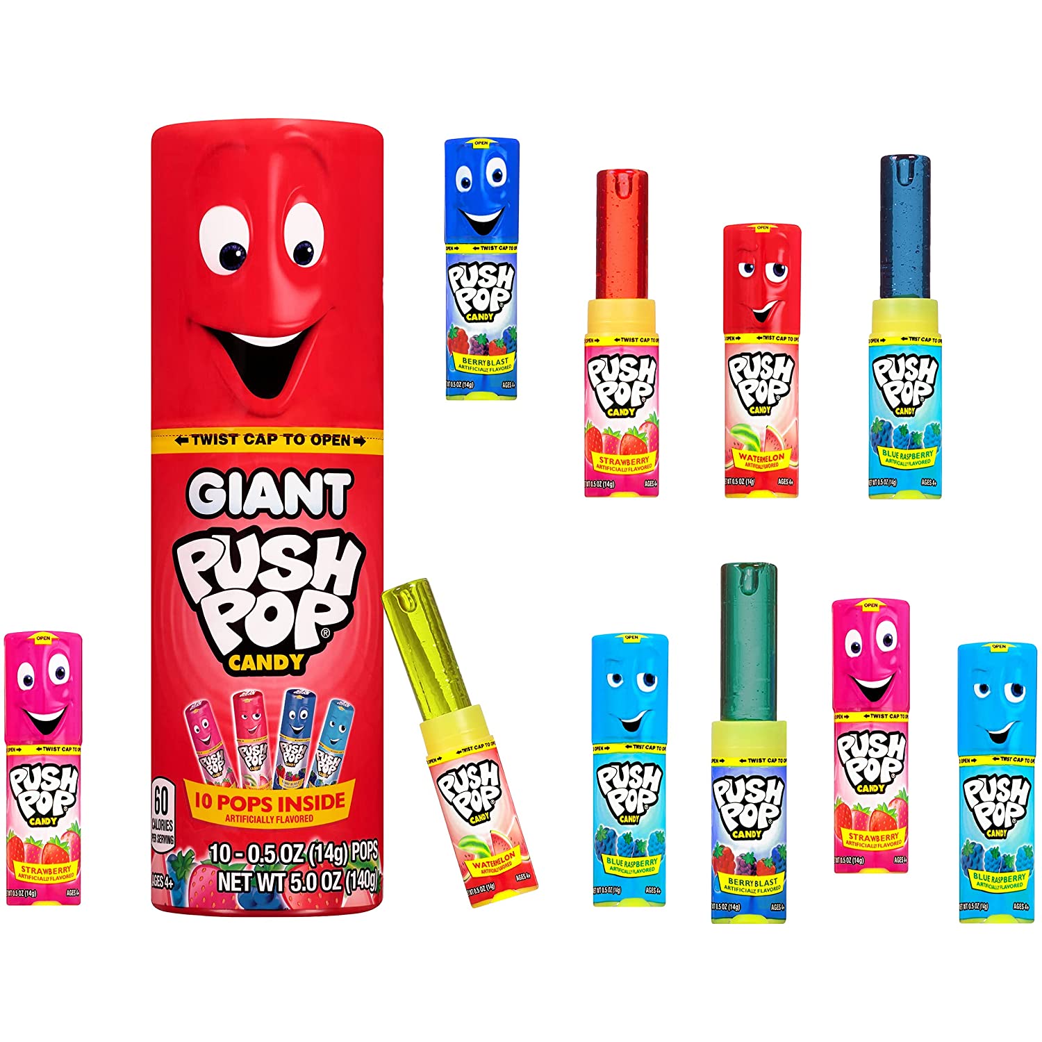 Omgivelser Køre ud Kristendom Giant Push Pop Container with Individually Wrapped Lollipop Easter Variety  Party Pack | Bigbigmart.com