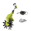 Sun Joe 24V-TLR-LTE 4.25 in. 24-Volt Cordless Electric Garden Tiller/Cultivator Kit with 2.0 Ah Battery + Charger
