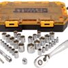 DEWALT Socket Set, 3/8-Inch Drive, SAE/Metric, 34-Piece (DWMT73804)
