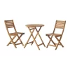 Alaterre Cabot Natural 3-Piece Wood Outdoor Folding Table and Chair Set