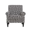 Handy Living Jean Black and Cream Medallion Arm Chair, Black & Cream Medallion, Fabric