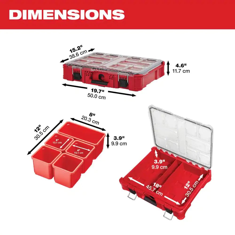 Milwaukee 48-22-8430 PACKOUT 11-Compartment Impact Resistant Portable Small  Parts Organizer