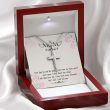 Mom Necklace - White Gold Cross Necklace, Mother's Day Gifts.