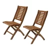 Outdoor Interiors Folding Eucalyptus Outdoor Dining Chair (2-Pack)
