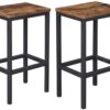 VASAGLE Bar Stools, Set of 2 Bar Chairs, Bar Stools with Footrest, Black ULBC65X