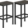 VASAGLE Bar Stools, Set of 2 Bar Chairs, Kitchen Breakfast Bar Stools, Charcoal Gray and Black ULBC065B04