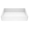 VIGO Matte Stone Magnolia Composite Rectangular Vessel Bathroom Sink, White