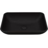 VIGO VGT1428 Matte Shell Sottile Glass Rectangular Vessel Bathroom Sink in Black