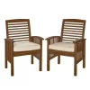 Walker Edison Furniture Company Boardwalk Dark Brown Acacia Outdoor Dining Chairs (Set of 2)
