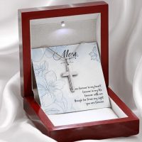 White Gold Cross Necklace - You Are Forever, Mother's Day Gifts.