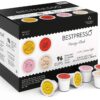 Bestpresso Coffee, Variety Pack Single Serve K-Cup Pods, 96 Count. Includes Breakfast, Colombain, Donut and Italian (Compatible With 2.0 Keurig Brewers) 8 Packs Of 12 Cups