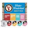 Victor Allen's FG014973 Coffee Flavored Variety Pack, Peppermint Bark, Cinnamon Bun, Sugar Cookie, Vanilla Buttercream, Single Serve Coffee Pods for Keurig K-Cup Brewers, Winter Wonderland, 96 Count