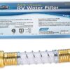 Camco TastePure RV/Marine Water Filter with Flexible Hose Protector, Chlorine and Sediment in Drinking Water (40043)
