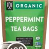 FGO Organic Peppermint Tea Bags 100 Tea Bags Eco-Conscious Tea Bags in Kraft Bag Raw from USA