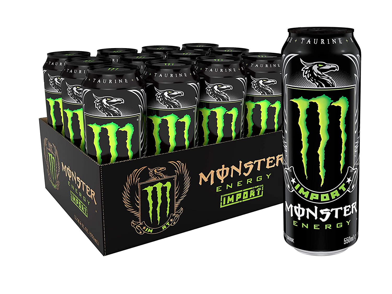 Monster Energy Energy Drink Import, 18.6 Ounce (Pack of 12)