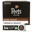Peet's Coffee French Roast, Dark Roast, 54 Count Single Serve K-Cup Coffee Pods for Keurig Coffee Maker