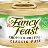 Purina Fancy Feast Grain Free Pate Wet Cat Food, Classic Pate Chopped Grill Feast - (24) 3 oz. Cans