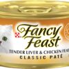 Purina Fancy Feast Grain Free Pate Wet Cat Food, Tender Liver and Chicken Feast - (24) 3 oz. Cans