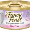Purina Fancy Feast Grain Free Pate Wet Kitten Food, Tender Chicken Feast - (24) 3 oz. Cans