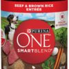 Purina ONE Natural Pate Wet Dog Food, SmartBlend Beef & Brown Rice Entrée - (12) 13 oz. Cans