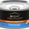 Purina Pro Plan Gravy, High Protein Wet Cat Food, COMPLETE ESSENTIALS Ocean Whitefish Tuna Entree in Sauce - (24) 5.5 oz. Cans