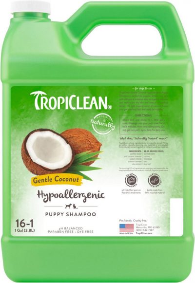TropiClean Hypo-Allergenic Gentle Coconut Puppy & Kitten Shampoo, 1 Gal, Bundle of 2