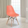 Flash Furniture Elon Series Peach Plastic Chair with Wooden Legs (‎FH-130-DPP-PE-GG)