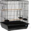 Prevue Hendryx Square Roof Parrot Bird Cage, Black