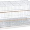 Prevue Pet Products Flight Cage Metal Steel Bird Crate, Multi-Bird Home Stackable Cage for Birds, Home Crate for Extra-Small Pet Parakeets, Finches, and More, White