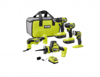 RYOBI PSBCK05K2 ONE+ HP 18V Brushless Cordless 5-Tool Combo Kit with (2) 1.5 Ah Batteries, Charger, and Bag