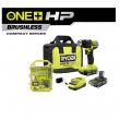 RYOBI PSBDD01K-A986501 ONE+ HP 18V Brushless Cordless Compact 1/2 in. Drill/Driver Kit with (2) 1.5 Ah Batteries, Charger, Bag, & 65PC Bit Set