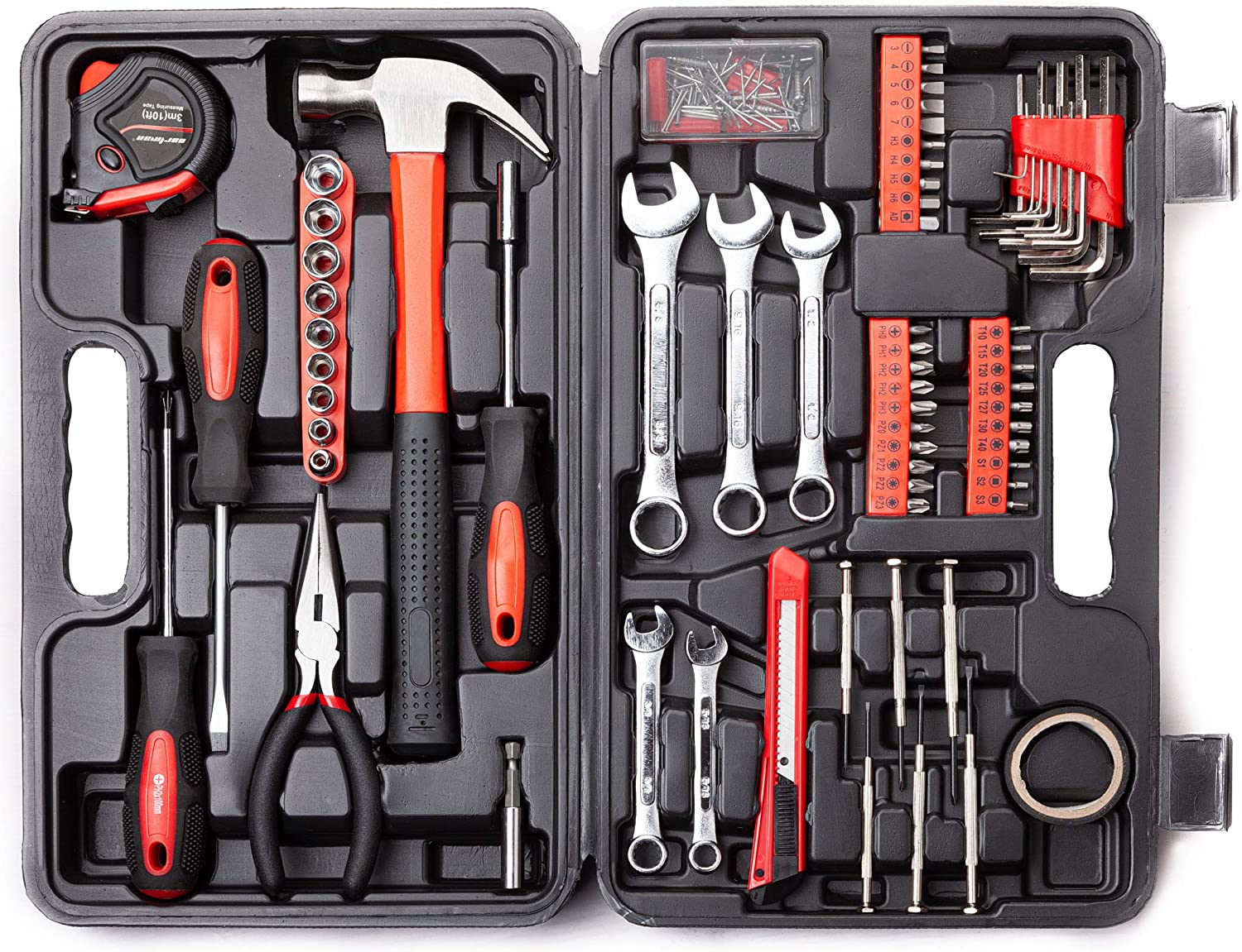 148Piece Tool Set General Household Hand Tool Kit with Plastic Toolbox  Storage Case Socket and Socket Wrench Sets (CM-TK-21)