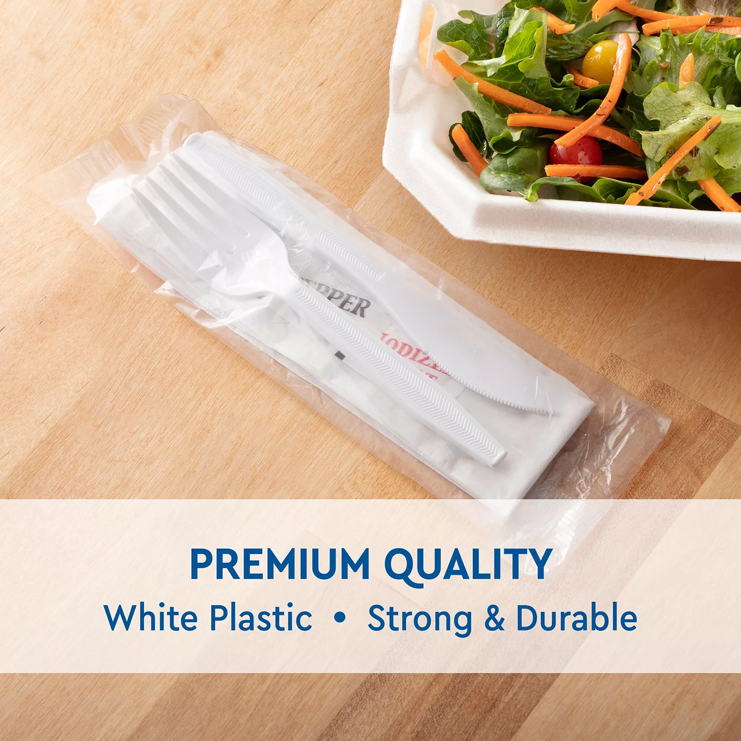 Member's Mark Plastic Cutlery Packets, White - 200 count