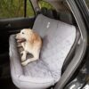 3 Dog Pet Supply Quilted Car Back Seat Protector with Bolster, Grey