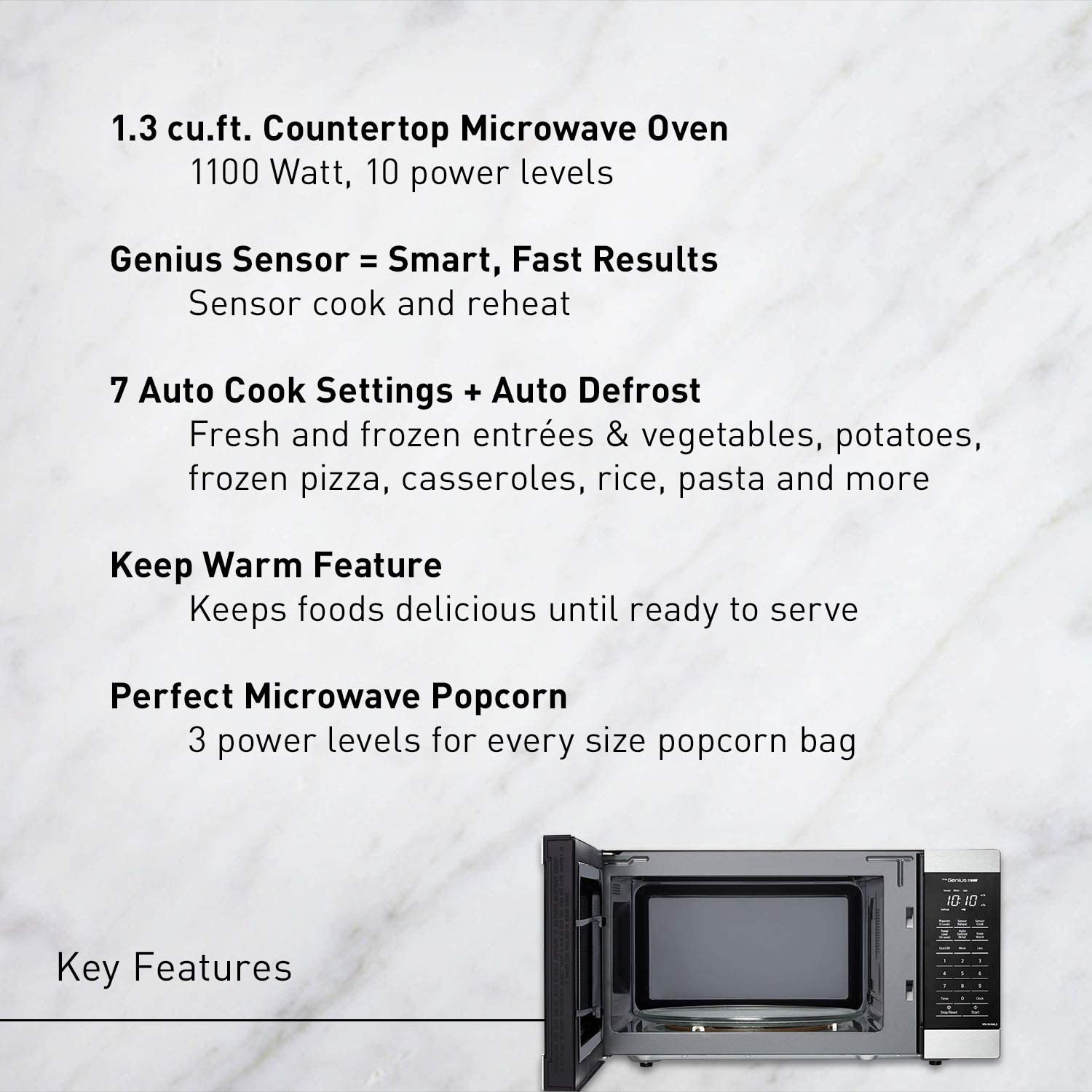 Oster 1.3 Cu. Ft. 1100 Watt Microwave Oven With Sensor