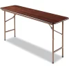 Alera 60" x 18" Melamine Folding Table, Walnut