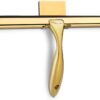 All-Purpose Shower Squeegee for Shower Doors, Bathroom, Window and Car Glass - Brass, Stainless Steel, 10 Inches