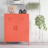 Ameriwood Home Cache 37.04-in W x 25.2-in H x 15.75-in D Steel Full Storage Lockers, Orange Cabinet