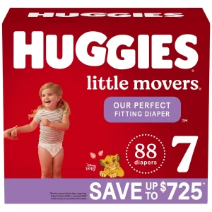 Huggies Little Movers Diapers, Size 7, 1 Month Supply