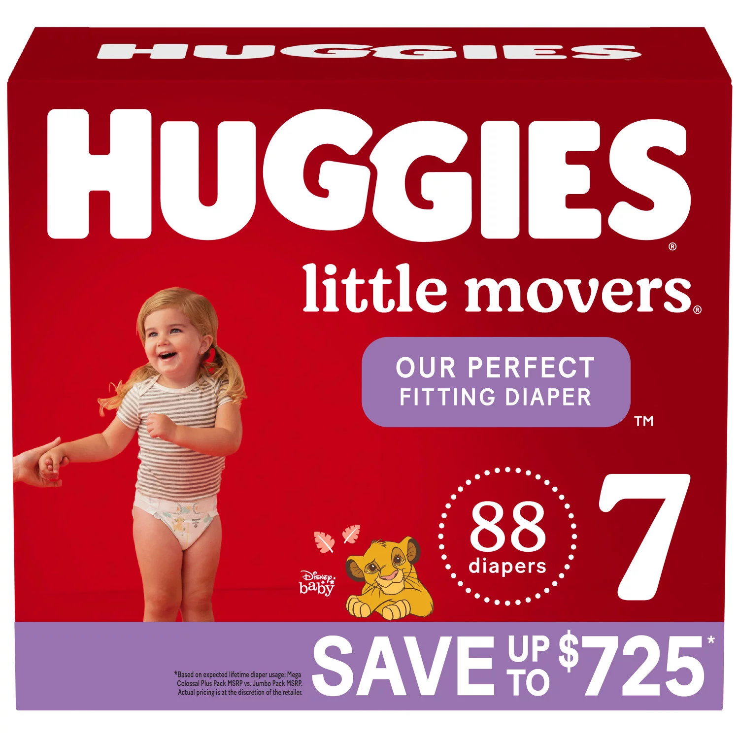 Baby Diapers Size 7, 88 Ct, Huggies Little Movers