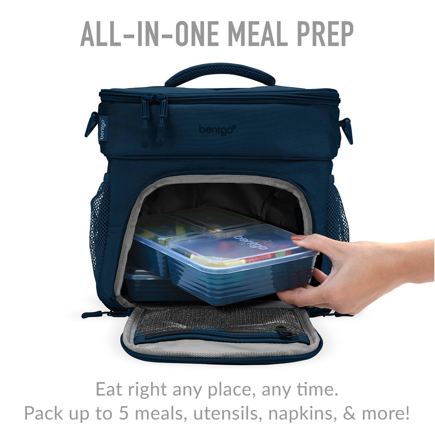 Bentgo® Prep Deluxe Multimeal Bag - Premium Insulation up to 8 Hrs with  Water-Resistant Exterior & Interior, Extra Large Lunch Bag Holds 4 Meals &  Snacks - Great for All Day Meal