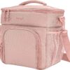 Bentgo® Prep Deluxe Multimeal Bag - Premium Insulation up to 8 Hrs with Water-Resistant Exterior & Interior, Extra Large Lunch Bag Holds 4 Meals & Snacks - Great for All Day Meal Prep (Blush)