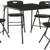 COSCO 5-Piece Folding Table and Chair Set, Black